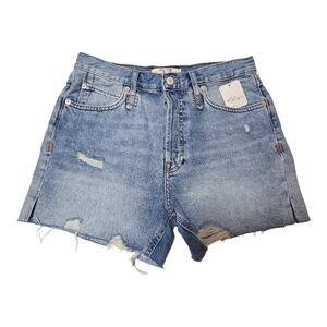 NWT WE THE FREE PEOPLE Makai Cut Off Denim Shorts Frayed Hem Distressed Size 27